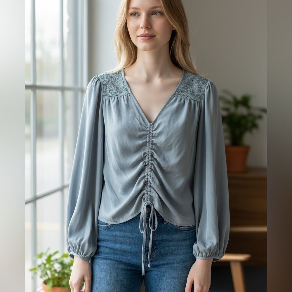 Abercrombie & Fitch Slate Blue Blouse